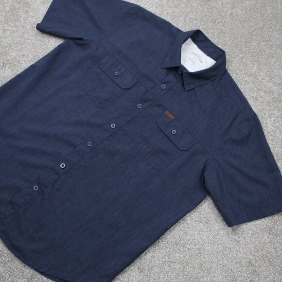 Orvis Shirt Adult Large Blue Classic Collection Quick Dry Wicking S/S Button Up - Picture 3 of 13